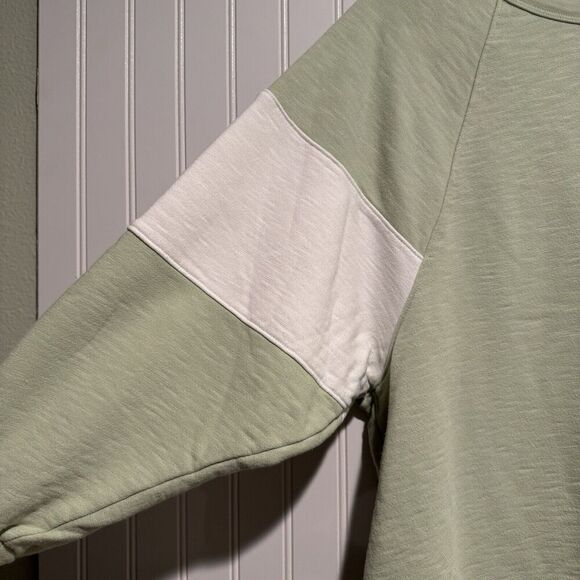 Madewell Oversized Raglan Sweatshirt Colorblock Sunfaded Mint Size Small - Picture 3 of 6